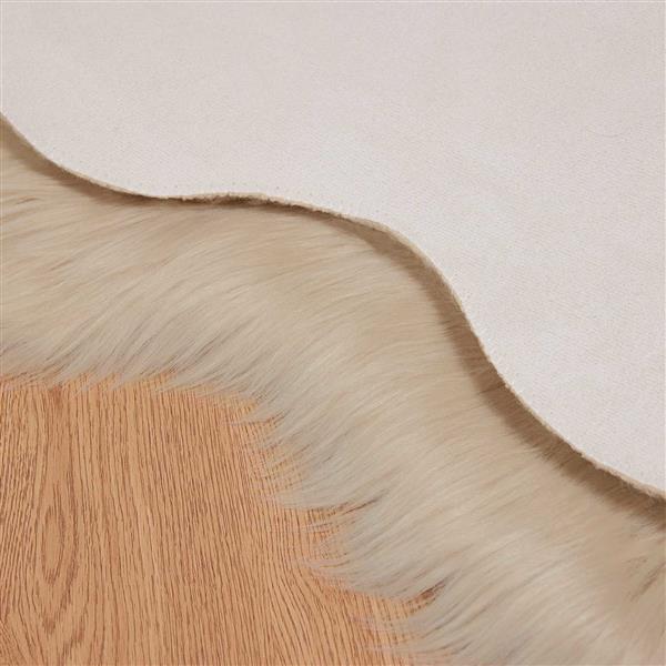 Grote foto vidaxl nep schapenvacht tapijt tafalla beige 80 x 120 cm polyester huis en inrichting vloerbedekking en kleden