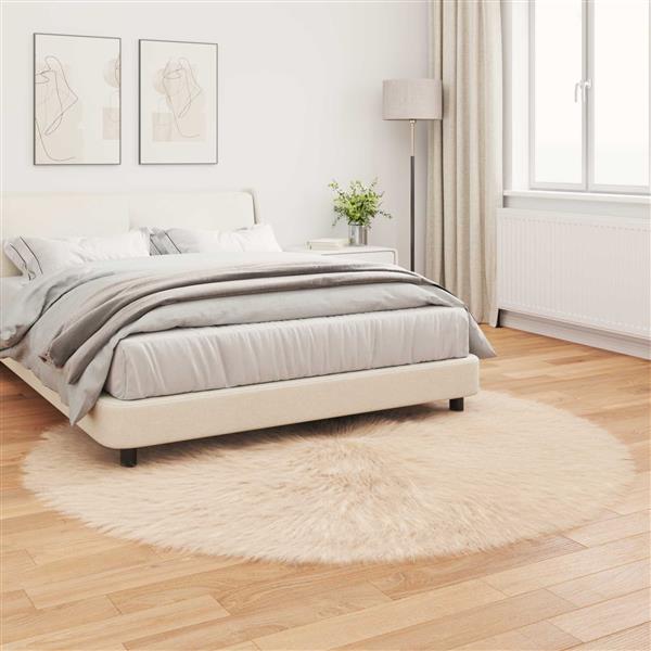Grote foto vidaxl nep schapenvacht tapijt tafalla beige 200 cm polyester huis en inrichting vloerbedekking en kleden