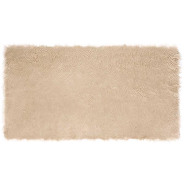 Grote foto vidaxl nep schapenvacht tapijt tafalla beige 80 x 150 cm polyester huis en inrichting vloerbedekking en kleden