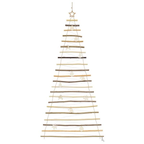 Grote foto vidaxl kerstboom met 130 led naturel 210 cm massief essenhout diversen overige diversen