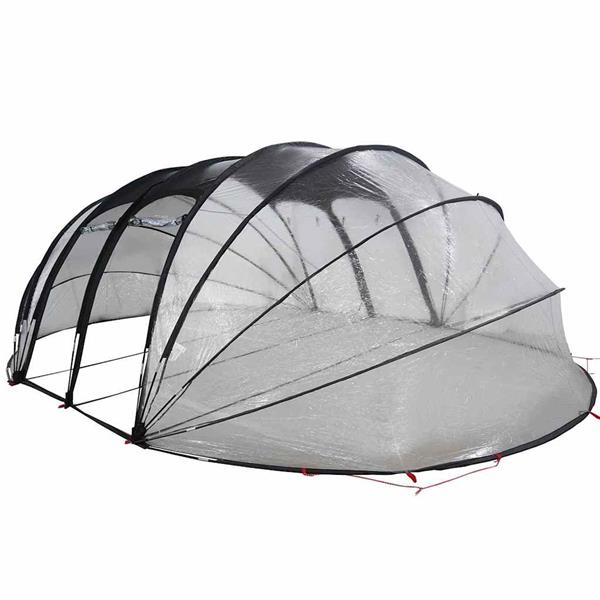 Grote foto vidaxl zwembad tent koepel doorzichtig 640 x 432 x 205 cm pvc tuin en terras zwembaden toebehoren