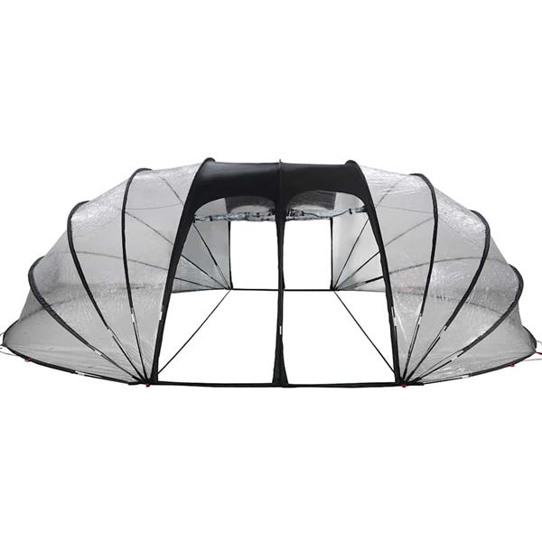 Grote foto vidaxl zwembad tent koepel doorzichtig 640 x 432 x 205 cm pvc tuin en terras zwembaden toebehoren