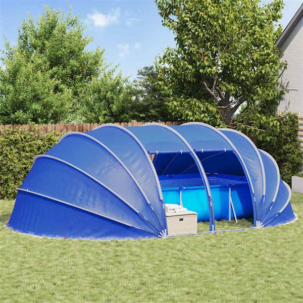 Grote foto vidaxl zwembad tent koepel blauw 640 x 432 x 205 cm tuin en terras zwembaden toebehoren