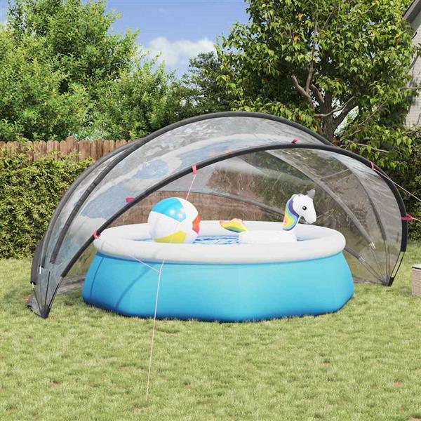 Grote foto vidaxl pooldome doorzichtig 500 x 500 x 236 cm pvc tuin en terras zwembaden toebehoren