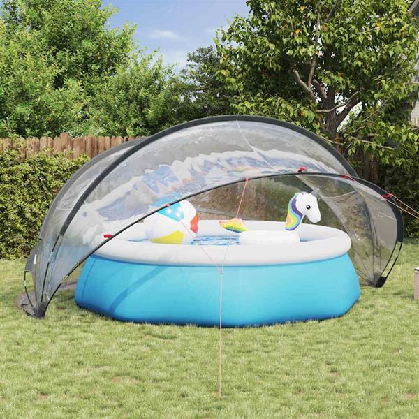 Grote foto vidaxl pooldome doorzichtig 430 x 430 x 210 cm pvc tuin en terras zwembaden toebehoren