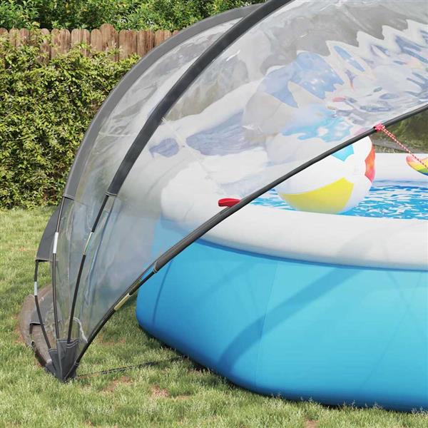 Grote foto vidaxl pooldome doorzichtig 430 x 430 x 210 cm pvc tuin en terras zwembaden toebehoren