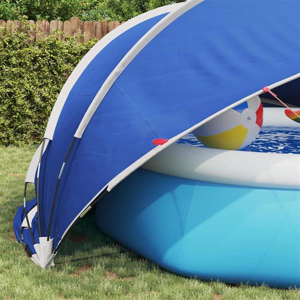 Grote foto vidaxl pooldome blauw 430 x 430 x 210 cm 185t polyester met pu coating tuin en terras zwembaden toebehoren