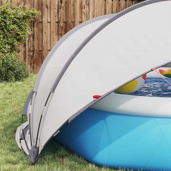 Grote foto vidaxl pooldome grijs en oranje 336 x 322 x 160 cm tuin en terras zwembaden toebehoren