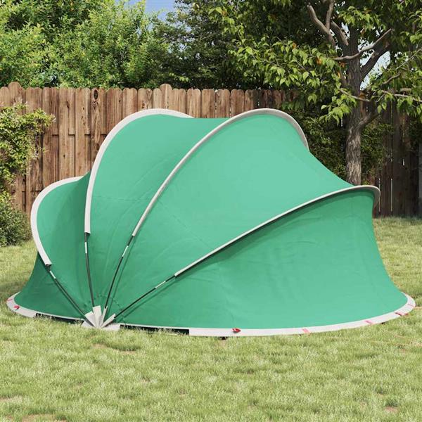 Grote foto vidaxl pooldome groen 336 x 322 x 160 cm 185t polyester met pu coating tuin en terras zwembaden toebehoren