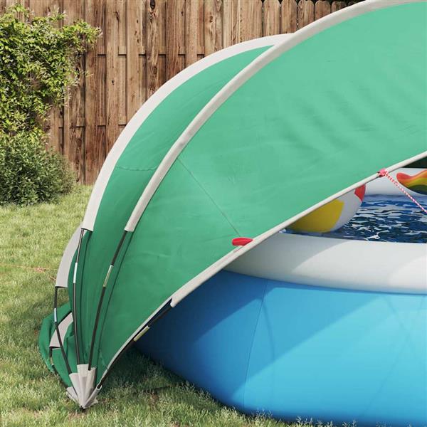 Grote foto vidaxl pooldome groen 336 x 322 x 160 cm 185t polyester met pu coating tuin en terras zwembaden toebehoren