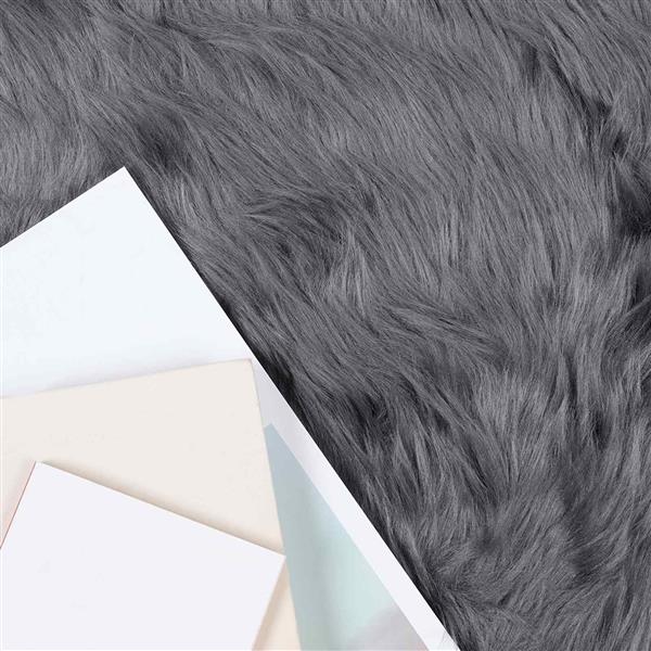 Grote foto vidaxl nep schapenvacht tapijt tafalla antraciet 80 x 120 cm polyester huis en inrichting vloerbedekking en kleden