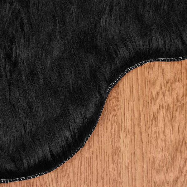 Grote foto vidaxl nep schapenvacht tapijt tafalla zwart 60 x 90 cm polyester huis en inrichting vloerbedekking en kleden