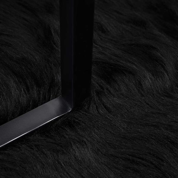 Grote foto vidaxl nep schapenvacht tapijt tafalla zwart 160 cm polyester huis en inrichting vloerbedekking en kleden