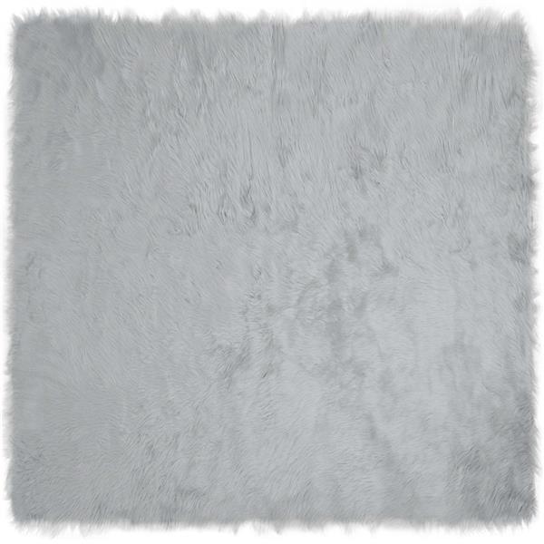 Grote foto vidaxl nep schapenvacht tapijt tafalla grijs 160 x 160 cm polyester huis en inrichting vloerbedekking en kleden