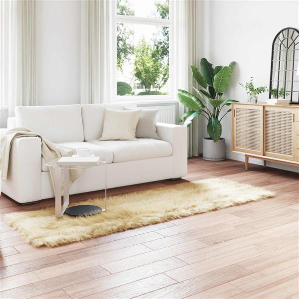 Grote foto vidaxl nep schapenvacht tapijt tafalla cr me 80 x 250 cm polyester huis en inrichting vloerbedekking en kleden