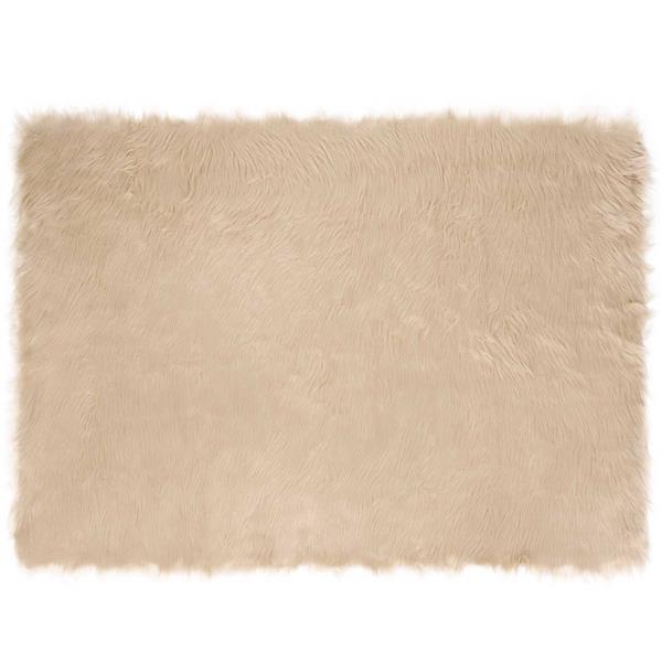 Grote foto vidaxl nep schapenvacht tapijt tafalla beige 120 x 170 cm polyester huis en inrichting vloerbedekking en kleden