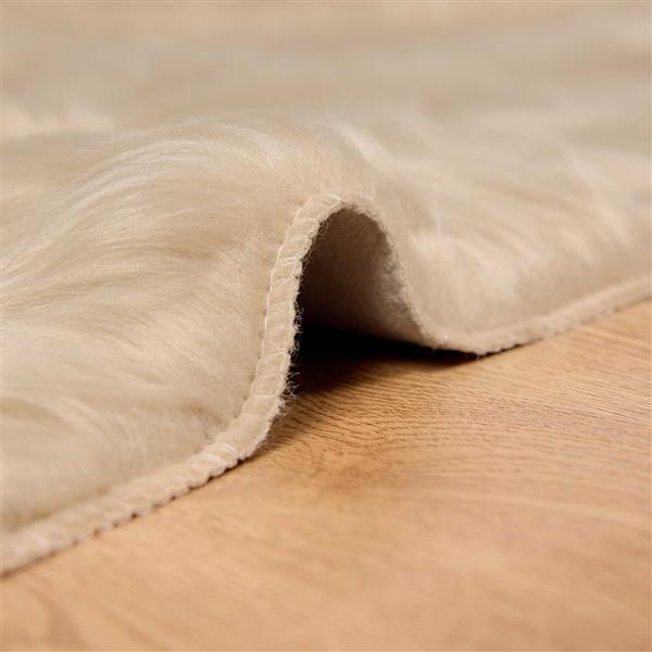 Grote foto vidaxl nep schapenvacht tapijt tafalla beige 120 x 170 cm polyester huis en inrichting vloerbedekking en kleden