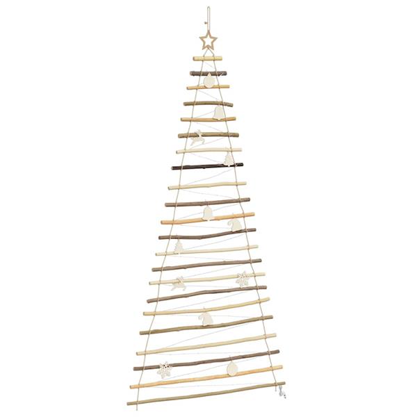 Grote foto vidaxl kerstboom met 130 led naturel 210 cm massief essenhout diversen overige diversen