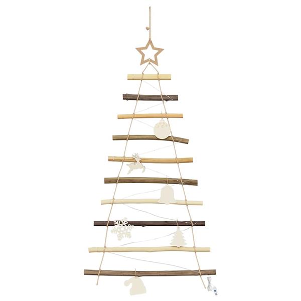 Grote foto vidaxl kerstboom met 30 led naturel 90 cm massief essenhout diversen overige diversen