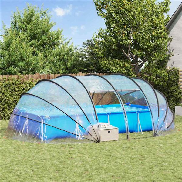 Grote foto vidaxl zwembad tent koepel doorzichtig 640 x 432 x 205 cm pvc tuin en terras zwembaden toebehoren