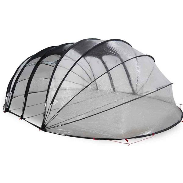 Grote foto vidaxl zwembad tent koepel doorzichtig 640 x 432 x 205 cm pvc tuin en terras zwembaden toebehoren
