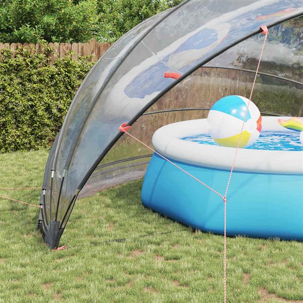 Grote foto vidaxl pooldome doorzichtig 592 x 590 x 275 cm pvc tuin en terras zwembaden toebehoren