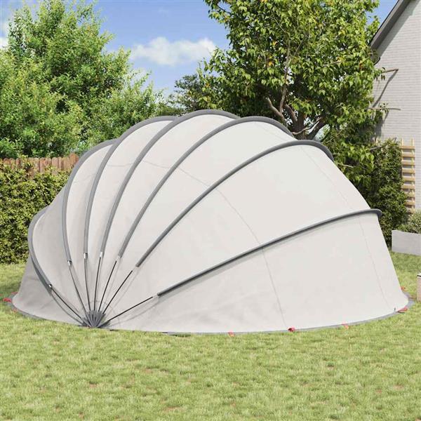 Grote foto vidaxl pooldome grijs en oranje 592 x 590 x 275 cm tuin en terras zwembaden toebehoren