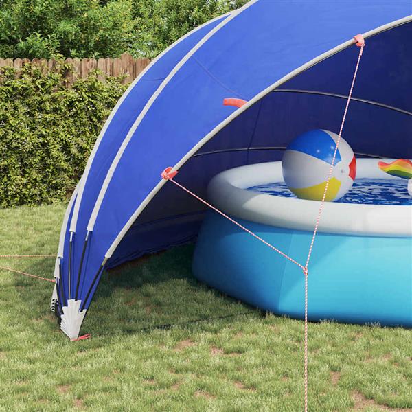 Grote foto vidaxl pooldome blauw 592 x 590 x 275 cm 185t polyester met pu coating tuin en terras zwembaden toebehoren