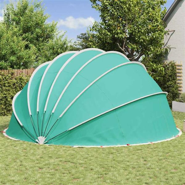 Grote foto vidaxl pooldome groen 592 x 590 x 275 cm 185t polyester met pu coating tuin en terras zwembaden toebehoren