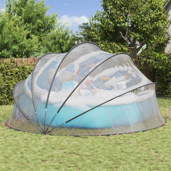 Grote foto vidaxl pooldome doorzichtig 546 x 516 x 250 cm pvc tuin en terras zwembaden toebehoren