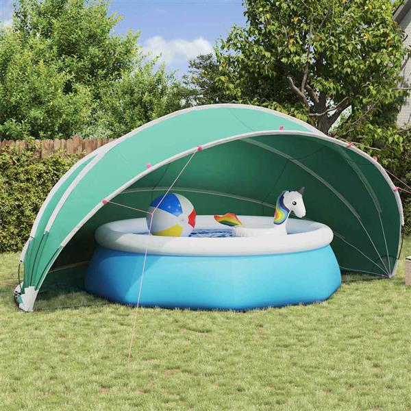 Grote foto vidaxl pooldome groen 546 x 516 x 250 cm 185t polyester met pu coating tuin en terras zwembaden toebehoren