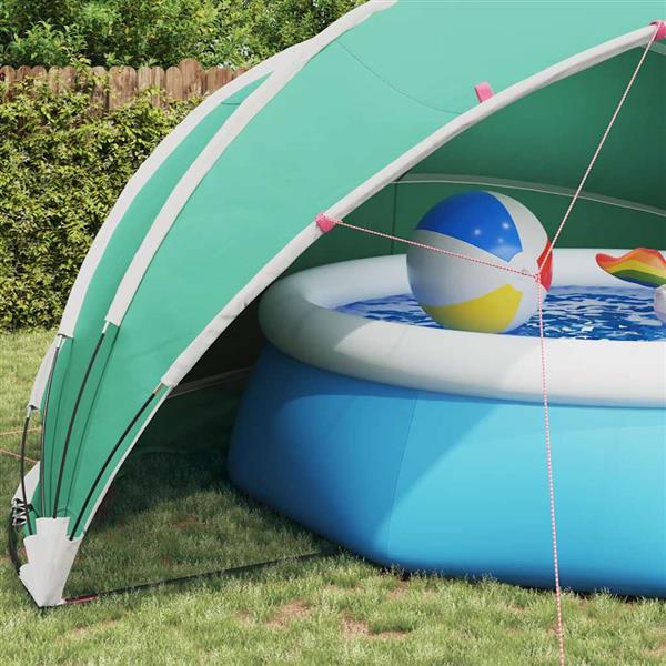 Grote foto vidaxl pooldome groen 546 x 516 x 250 cm 185t polyester met pu coating tuin en terras zwembaden toebehoren