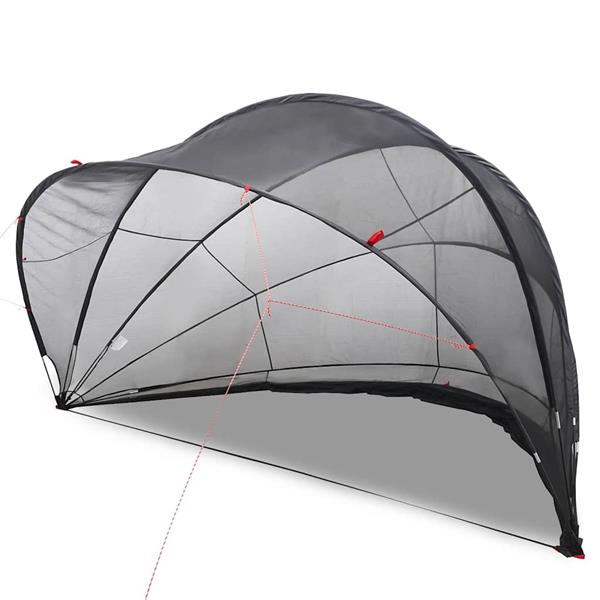 Grote foto vidaxl pooldome zwart 500 x 500 x 236 cm 185t polyester met pu coating tuin en terras zwembaden toebehoren