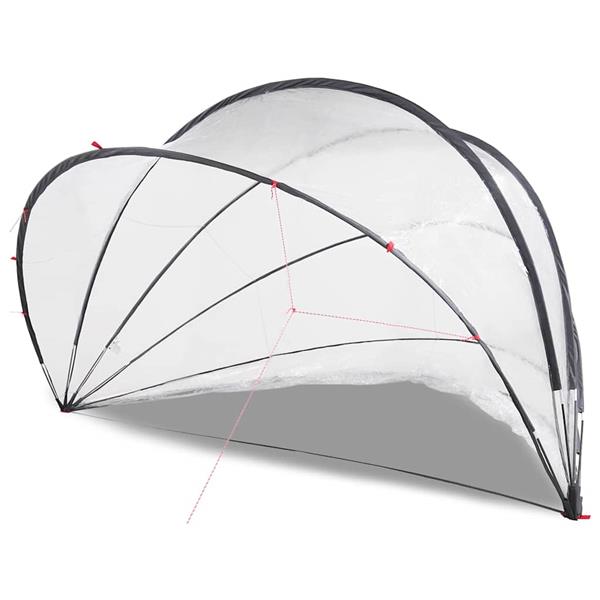 Grote foto vidaxl pooldome doorzichtig 500 x 500 x 236 cm pvc tuin en terras zwembaden toebehoren