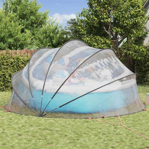 Grote foto vidaxl pooldome doorzichtig 500 x 500 x 236 cm pvc tuin en terras zwembaden toebehoren