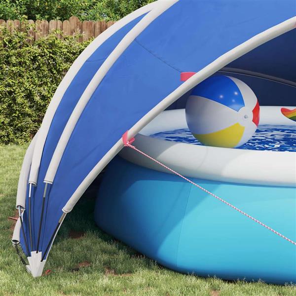 Grote foto vidaxl pooldome blauw 500 x 500 x 236 cm 185t polyester met pu coating tuin en terras zwembaden toebehoren