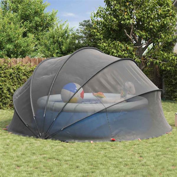 Grote foto vidaxl pooldome zwart 430 x 430 x 210 cm 185t polyester met pu coating tuin en terras zwembaden toebehoren