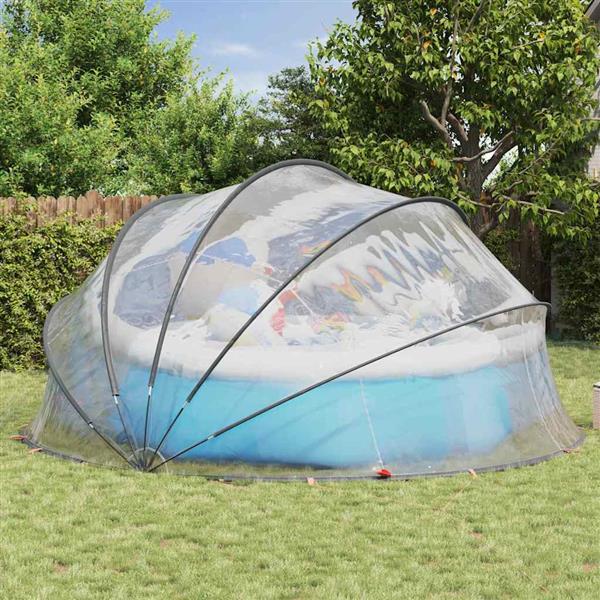 Grote foto vidaxl pooldome doorzichtig 430 x 430 x 210 cm pvc tuin en terras zwembaden toebehoren