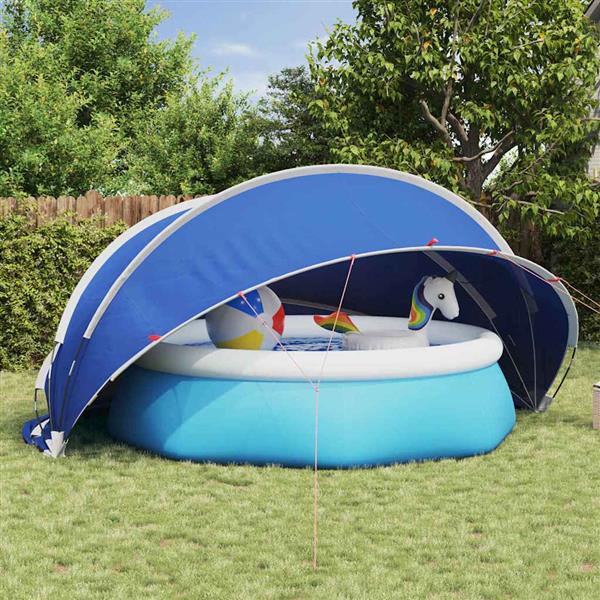 Grote foto vidaxl pooldome blauw 430 x 430 x 210 cm 185t polyester met pu coating tuin en terras zwembaden toebehoren