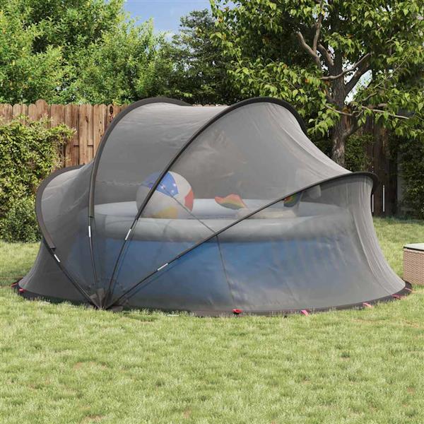 Grote foto vidaxl pooldome zwart 405 x 405 x 192 cm 185t polyester met pu coating tuin en terras zwembaden toebehoren