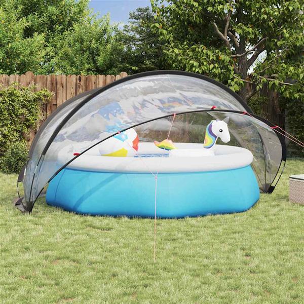Grote foto vidaxl pooldome doorzichtig 405 x 405 x 192 cm pvc tuin en terras zwembaden toebehoren
