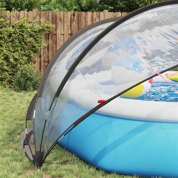 Grote foto vidaxl pooldome doorzichtig 405 x 405 x 192 cm pvc tuin en terras zwembaden toebehoren
