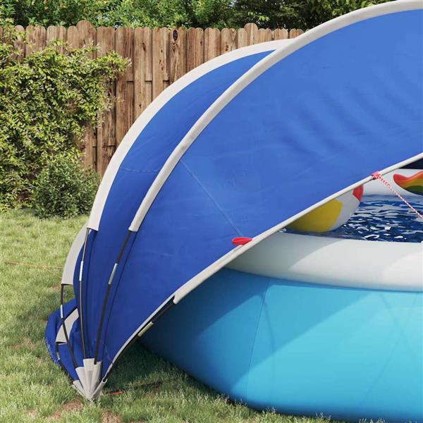Grote foto vidaxl pooldome blauw 405 x 405 x 192 cm 185t polyester met pu coating tuin en terras zwembaden toebehoren