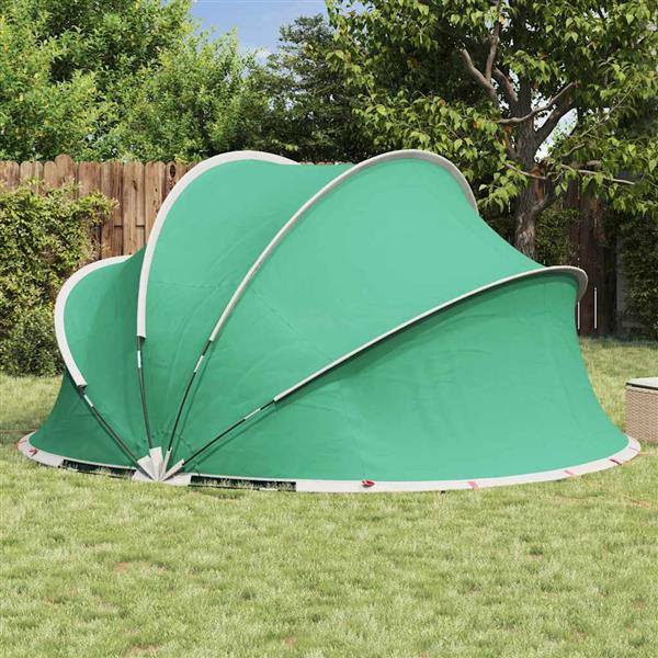 Grote foto vidaxl pooldome groen 405 x 405 x 192 cm 185t polyester met pu coating tuin en terras zwembaden toebehoren