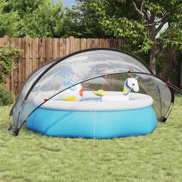 Grote foto vidaxl pooldome doorzichtig 336 x 322 x 160 cm pvc tuin en terras zwembaden toebehoren