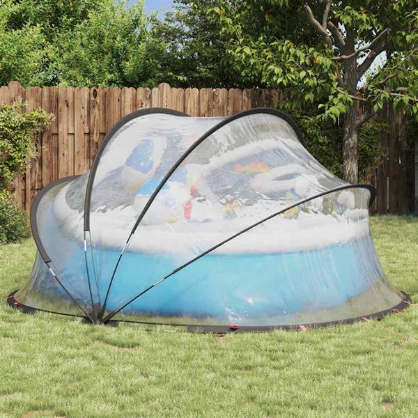 Grote foto vidaxl pooldome doorzichtig 336 x 322 x 160 cm pvc tuin en terras zwembaden toebehoren