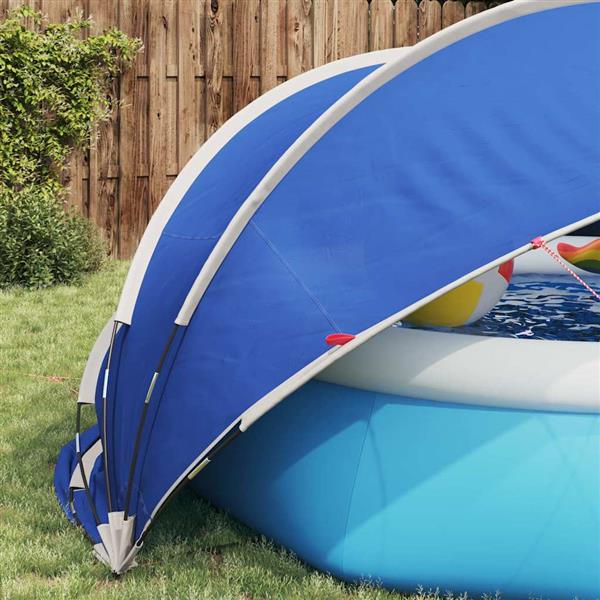 Grote foto vidaxl pooldome blauw 336 x 322 x 160 cm 185t polyester met pu coating tuin en terras zwembaden toebehoren