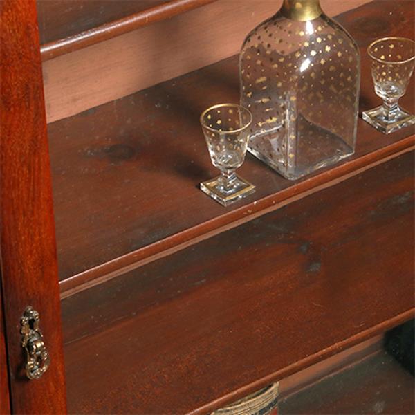 Grote foto kleine strakke notenhouten 1 deurs boekenkast of vitrine ca 1865 no.351930 antiek en kunst stoelen en banken