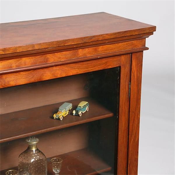 Grote foto kleine strakke notenhouten 1 deurs boekenkast of vitrine ca 1865 no.351930 antiek en kunst stoelen en banken