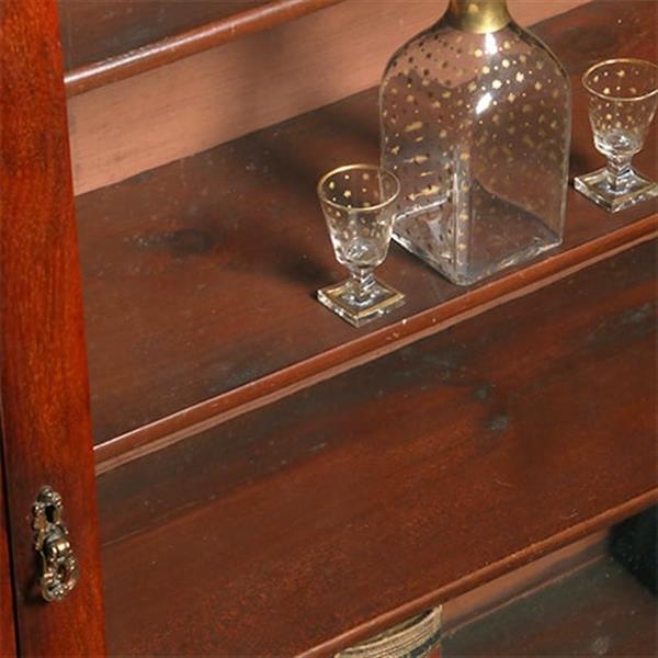 Grote foto kleine strakke notenhouten 1 deurs boekenkast of vitrine ca 1865 no.351930 antiek en kunst stoelen en banken